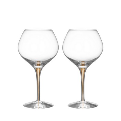 2 Piece Intermezzo Gold Bouquet Drinkware Set