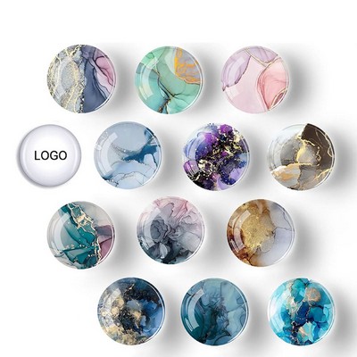 Custom Full Color Imprint Crystal Glass Round Fridge Magnet 2"x2"