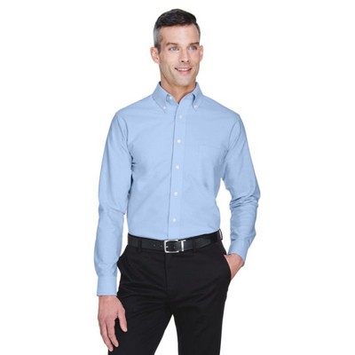 UltraClub Men's Tall Classic Wrinkle-Resistant Long-Sleeve Oxford