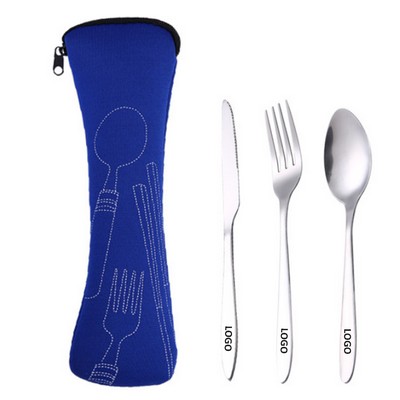 Knife Fork Spoon Set With Pouch