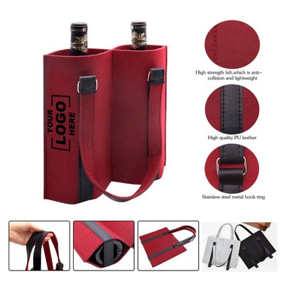 2 Bottle Felt Wine Carrier