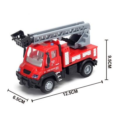 1:64 Pull Back Ladder Fire Truck Mini Car Toy