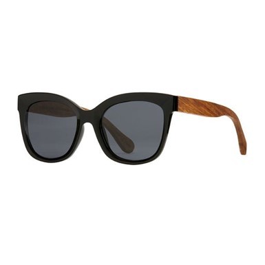 Nora Sun Eco-Sustainable Onyx/Wood Brown Tinted Reading Glasses