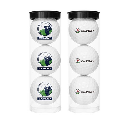 3-Pack Practice Golf Balls w/ Clear Tube