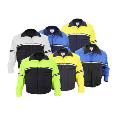 Water Proof Zip-Off Sleeve Bike Patrol Jacket with Removable Liner