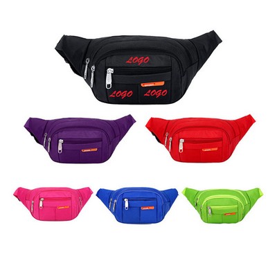 Waterproof Fanny Pack With 3 Zippers