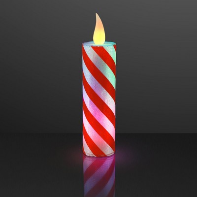 Candy Cane LED Christmas Candle - BLANK