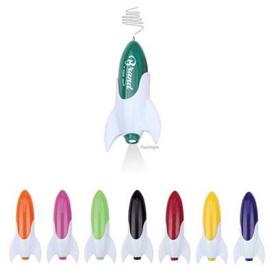 Cute Rocket Pen with Flashlight