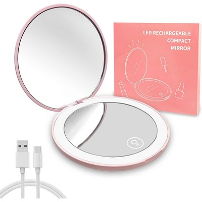 Rechargeable LED Lighted Pocket Mirror