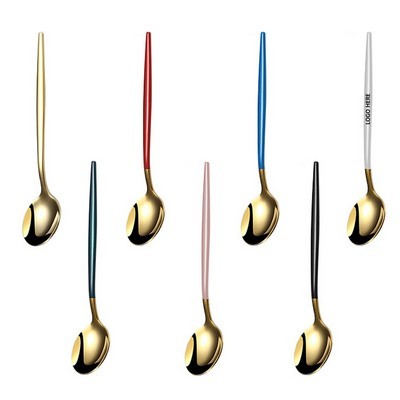 5.23" Dual Color Golden Spoon With Round Head