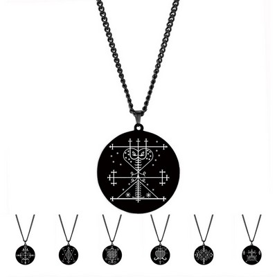 Stainless steel symbol amulet pendant necklace