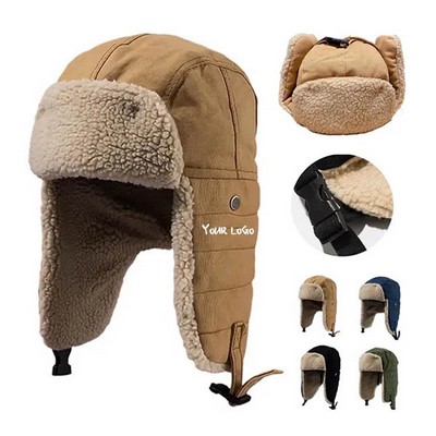 Winter Windproof Plush Warm Trapper Hunting Hat
