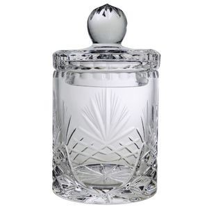 7" Crystal Cut Crystal Biscuit Jar