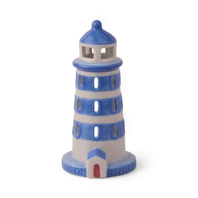 Ceramic Incense & Tea Light Holder Lighthouse, Blue - Palo Santo