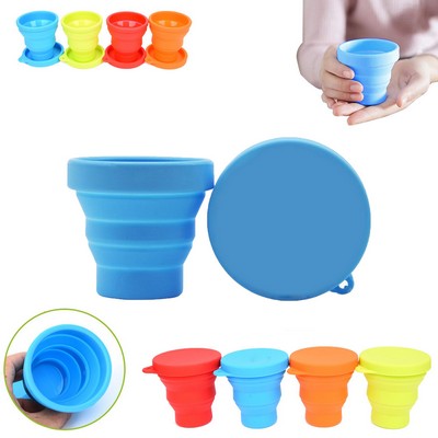 5 7/10 Oz. Silicone Collapsible Cup with Sturdy Flat Lid