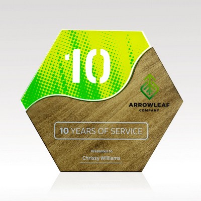 Customizable Hexagon Wave Puzzle Award - Small