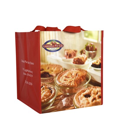145g Custom Full-Color Laminated Woven Bakery Promotional Tote Bag (12"x13"x12")