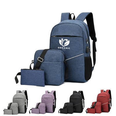 Three-Pieces Travel Laptop Backpack