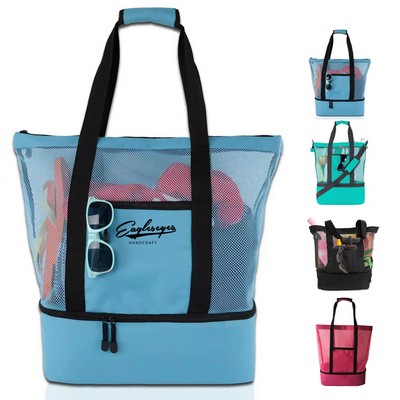 Insulated Mesh Beach Tote Bag