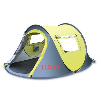 170T Silver Coated Pop Up Camping Tent For 3 To 4 People