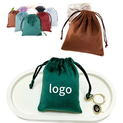 Soft Flannel Drawstring Storage Bag