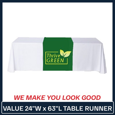 Value 24"Wx 63"L Table Runner Full Color Print Dye Sublimation (Full Coverage Dye Sublimation)