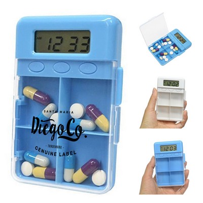 4 Compartments Pill Box with Alarm Reminder