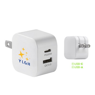 Square Folded Plug 2 IN 1 Wall Charger