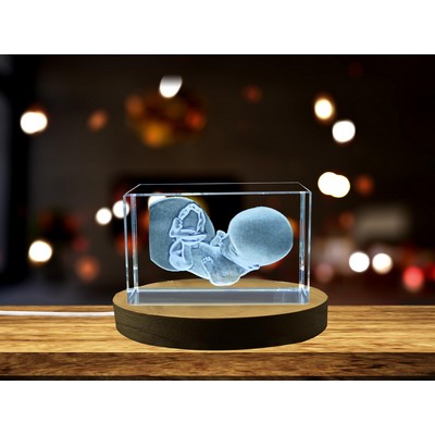 4 Months Foetus 3D Engraved Crystal Award Trophy - Pregnancy Keepsake