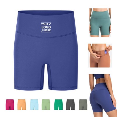 High Waisted Yoga Workout Running Shorts