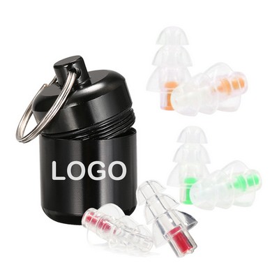 Silicone Noise-Blocking Earplugs with Keychain Case