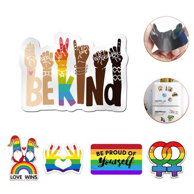 Custom Rainbow Pride Shape Magnetic Sticker