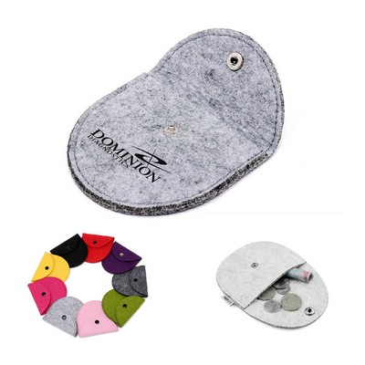 Semicircular Felt Coin Purse