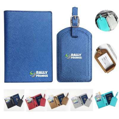 PU Leather Passport Cover Luggage ID Tag