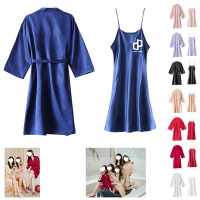 Bride Bridesmaid Satin Robes For Wedding Party