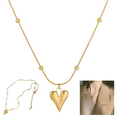 14K Gold-Plated Heart Pendant Necklaces