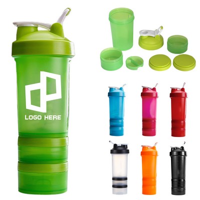 16Oz Shaker Bottle Cup W/ Storage Bottom
