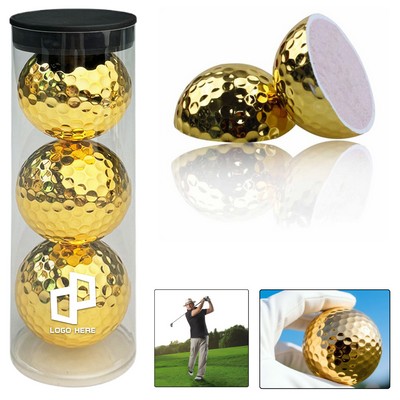 Three-Pack Of Gold Golf Balls
