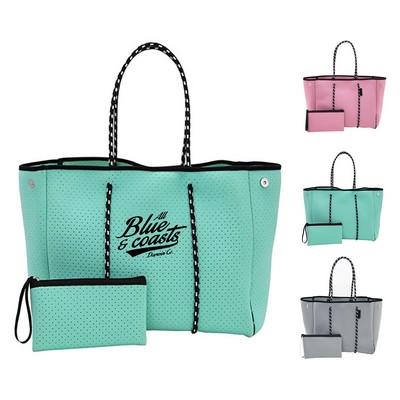 Classic Neoprene Beach Tote Bag