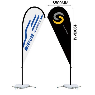 74.80"X33.46"  Custom Double side Advertising Teardrop Flag with Flagpole & Cross base and water bag