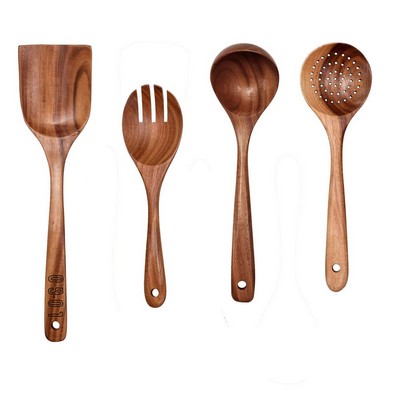 4-Piece Wooden Kitchen Utensil Set