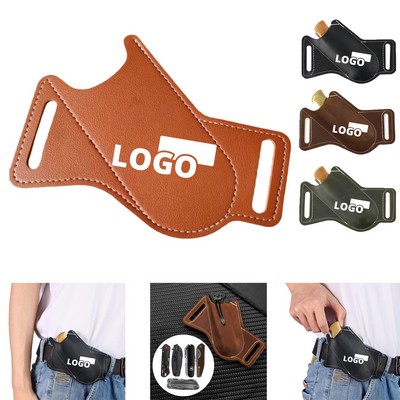 Handmade Leather Pocket Knife Sheath For Belt