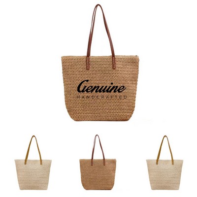 Handcrafted Straw Woven Tote Bag