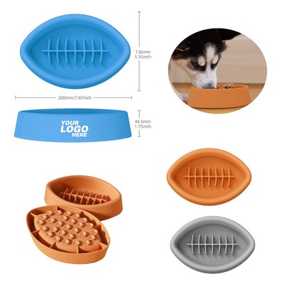 Silicone Rugby Shaped Pet Feeding Bowl