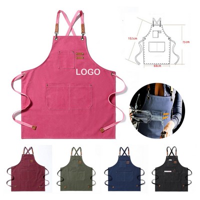 Multi-Pocket Canvas Work Apron