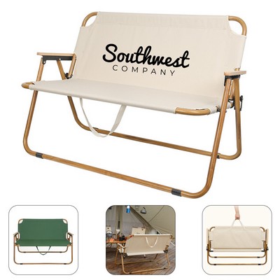 Wood Grain Aluminum Folding Chair with Breathable 600D Oxford Fabric