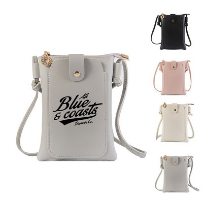 Travel PU Leather Crossbody Phone Bag with Multiple Pocket