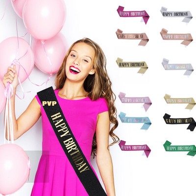 Birthday Girl Sash Foil Letters