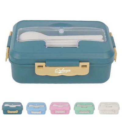 Eco-Friendly Wheat Straw Lunch Box Set with Fork and Knife