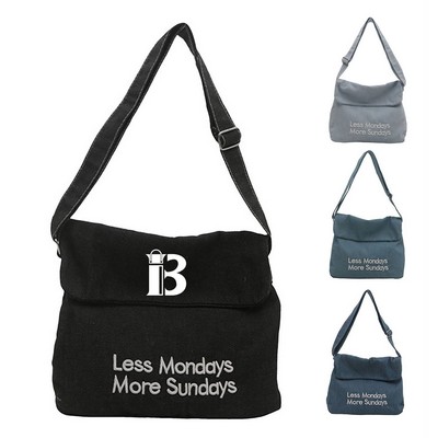 Adjustable Denim Messenger Bag